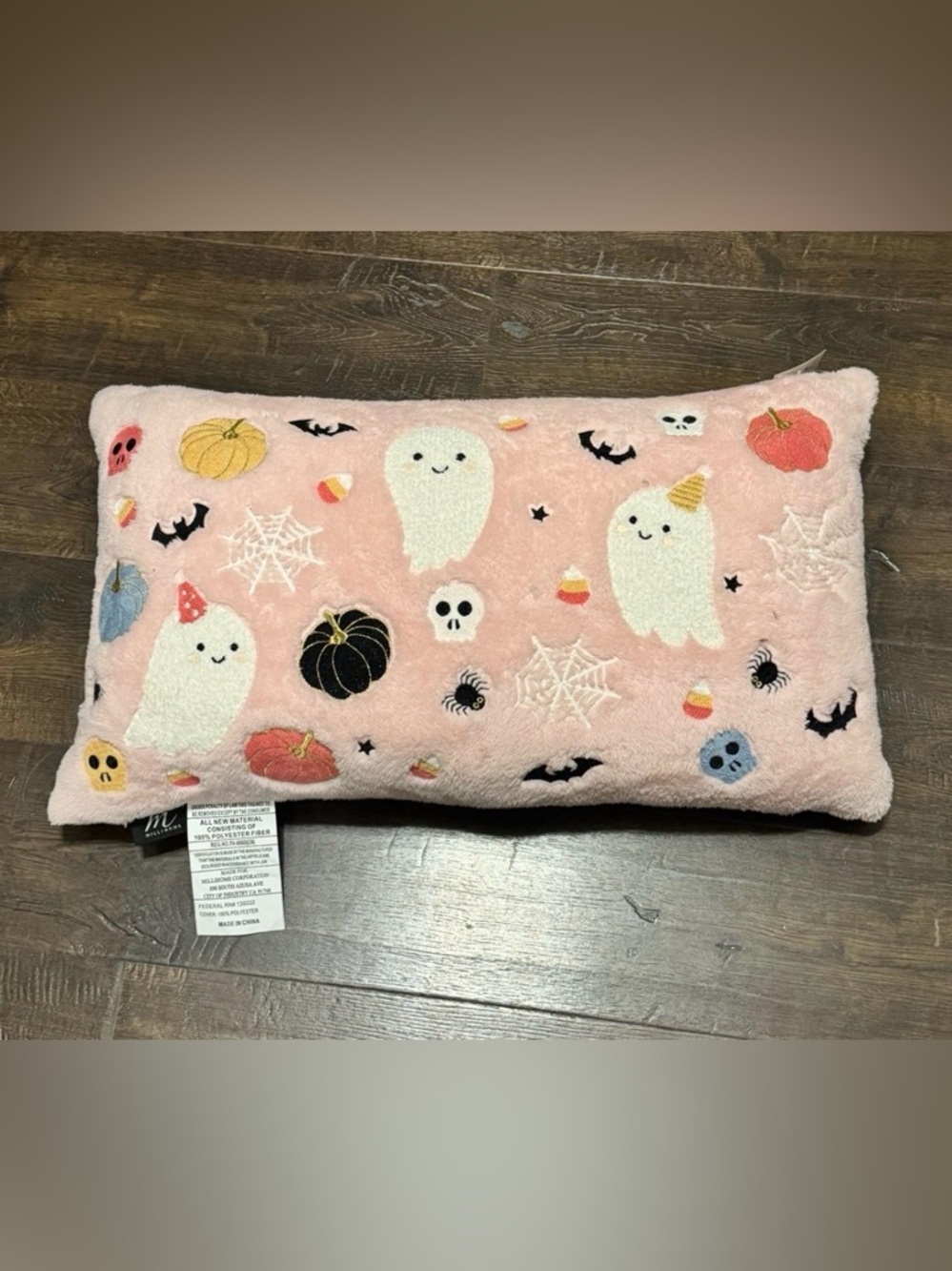 Pink Halloween Ghost Decorative Pillow